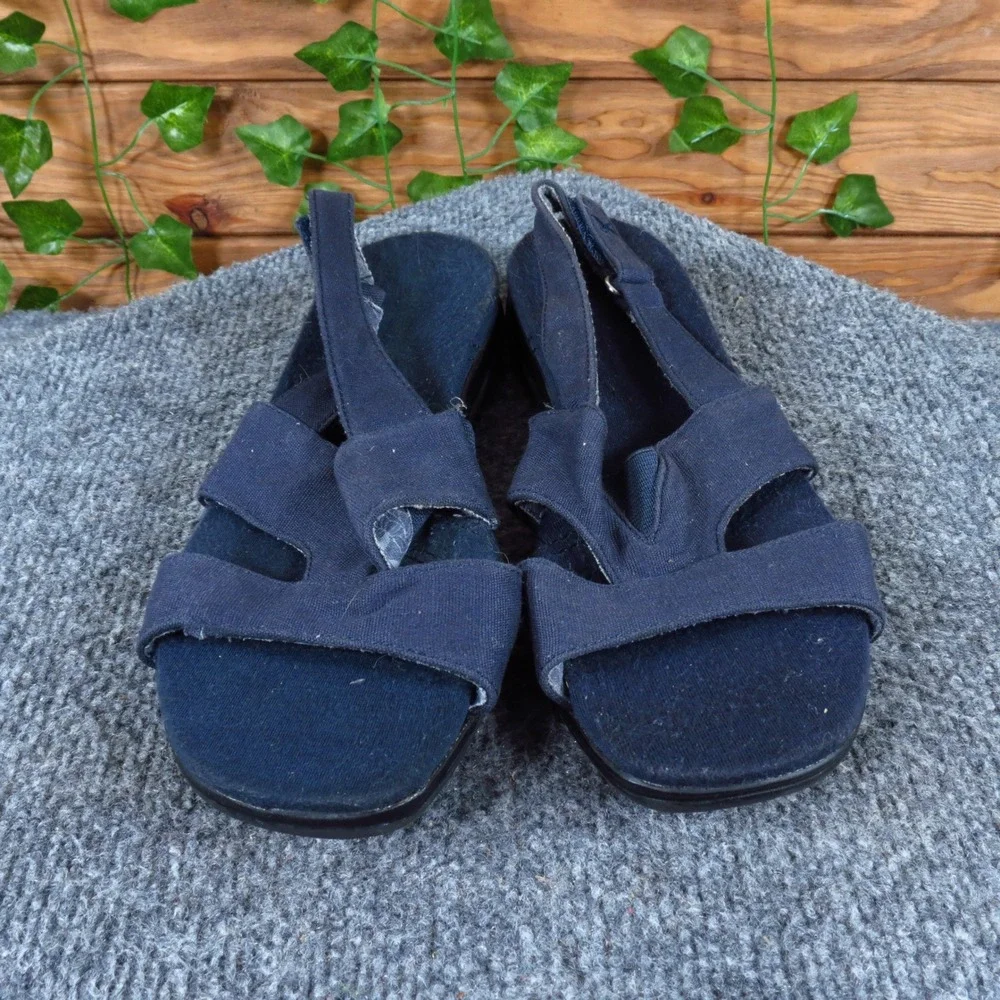 Grasshoppers‎ Cece Women Slingback Sandal Size 8 Casual Comfort Navy Blue Canvas_2